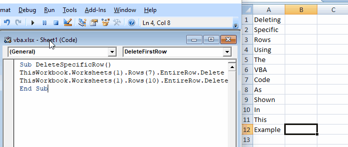 Delete A Row In VBA Delft Stack